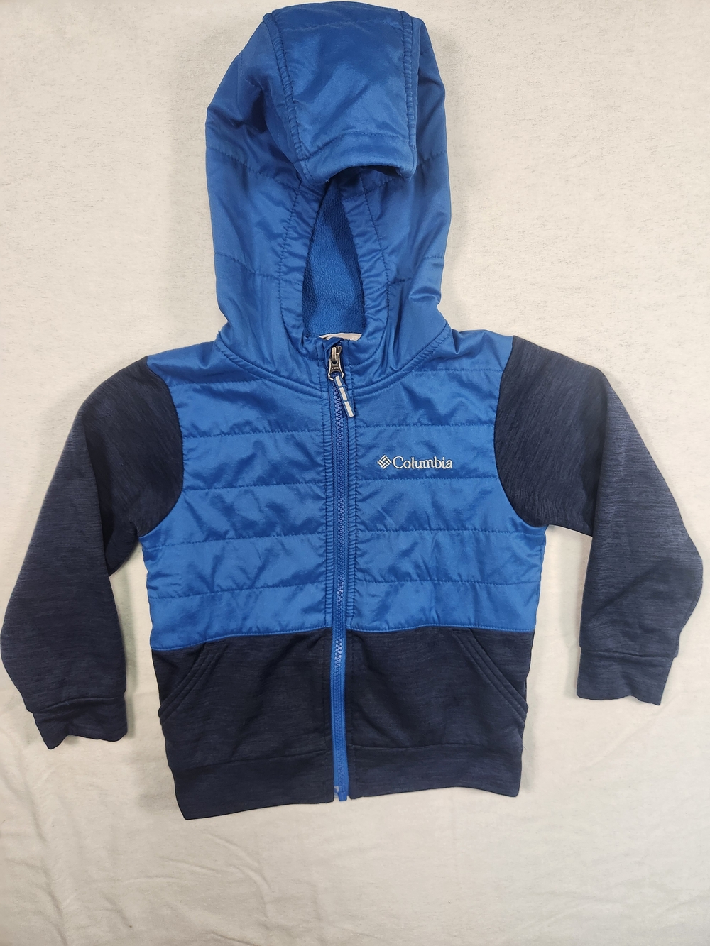 Columbia Blue and Navy Hooded Kids Jacket XXS